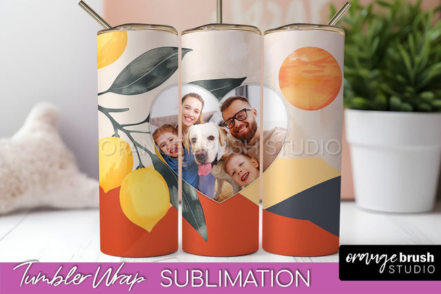 Photo Tumbler Wrap, Boho Family Frame Tumbler Sublimation Sublimation OrangeBrushStudio 