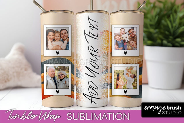 Photo Tumbler Wrap, Boho Family Frame Tumbler Sublimation Sublimation OrangeBrushStudio 