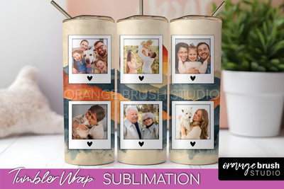 Photo Tumbler Wrap, Boho Family Frame Tumbler Sublimation Sublimation OrangeBrushStudio 