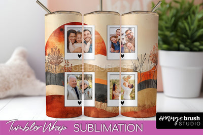Photo Tumbler Wrap, Boho Family Frame Tumbler Sublimation Sublimation OrangeBrushStudio 