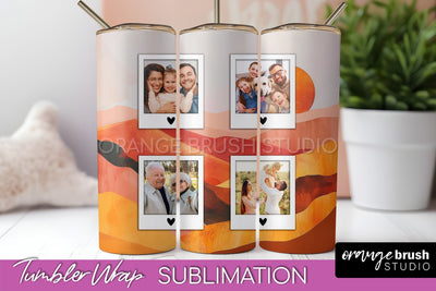 Photo Tumbler Wrap, Boho Family Frame Tumbler Sublimation Sublimation OrangeBrushStudio 