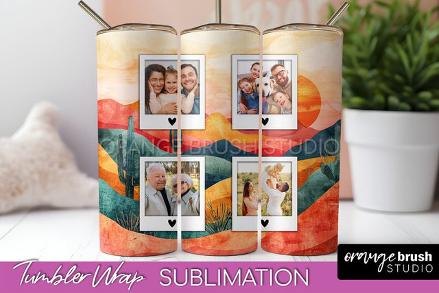 Photo Tumbler Wrap, Boho Family Frame Tumbler Sublimation Sublimation OrangeBrushStudio 