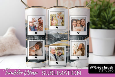 Photo Tumbler Wrap, Boho Family Frame Tumbler Sublimation Sublimation OrangeBrushStudio 