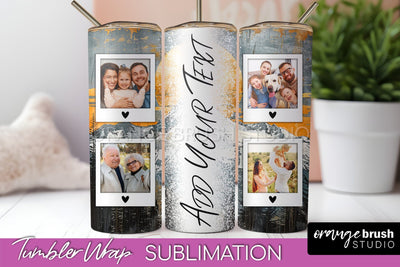 Photo Tumbler Wrap, Boho Family Frame Tumbler Sublimation Sublimation OrangeBrushStudio 