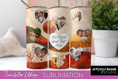 Photo Tumbler Wrap, Boho Family Frame Tumbler Sublimation Sublimation OrangeBrushStudio 