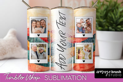 Photo Tumbler Wrap, Boho Family Frame Tumbler Sublimation Sublimation OrangeBrushStudio 