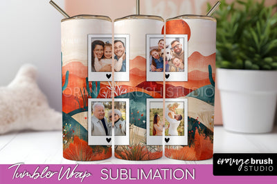 Photo Tumbler Wrap, Boho Family Frame Tumbler Sublimation Sublimation OrangeBrushStudio 