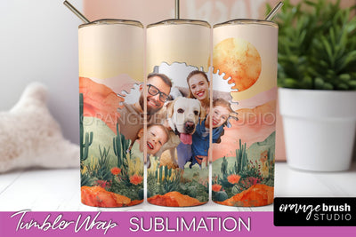 Photo Tumbler Wrap, Boho Family Frame Tumbler Sublimation Sublimation OrangeBrushStudio 
