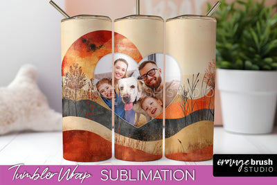 Photo Tumbler Wrap, Boho Family Frame Tumbler Sublimation Sublimation OrangeBrushStudio 