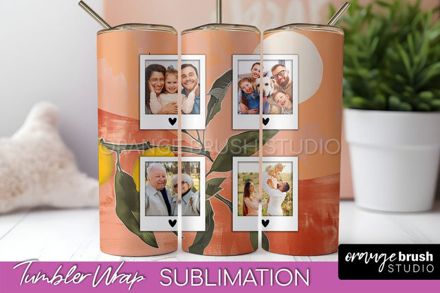 Photo Tumbler Wrap, Boho Family Frame Tumbler Sublimation Sublimation OrangeBrushStudio 
