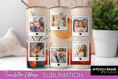 Photo Tumbler Wrap, Boho Family Frame Tumbler Sublimation Sublimation OrangeBrushStudio 