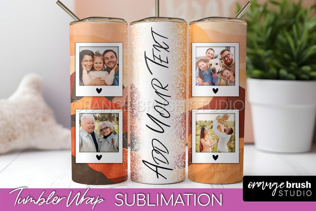 Photo Tumbler Wrap, Boho Family Frame Tumbler Sublimation Sublimation OrangeBrushStudio 