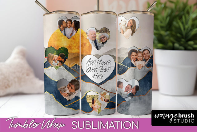 Photo Tumbler Wrap, Boho Family Frame Tumbler Sublimation Sublimation OrangeBrushStudio 