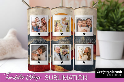 Photo Tumbler Wrap, Boho Family Frame Tumbler Sublimation Sublimation OrangeBrushStudio 