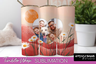 Photo Tumbler Wrap, Boho Family Frame Tumbler Sublimation Sublimation OrangeBrushStudio 