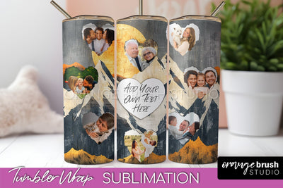 Photo Tumbler Wrap, Boho Family Frame Tumbler Sublimation Sublimation OrangeBrushStudio 