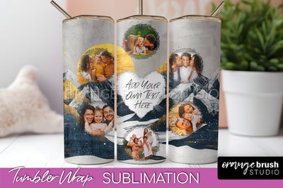 Photo Tumbler Wrap, Boho Family Frame Tumbler Sublimation Sublimation OrangeBrushStudio 