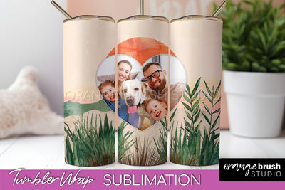 Photo Tumbler Wrap, Boho Family Frame Tumbler Sublimation Sublimation OrangeBrushStudio 