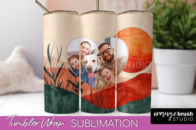 Photo Tumbler Wrap, Boho Family Frame Tumbler Sublimation Sublimation OrangeBrushStudio 