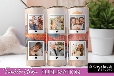 Photo Tumbler Wrap, Boho Family Frame Tumbler Sublimation Sublimation OrangeBrushStudio 