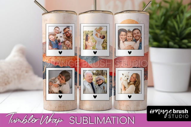 Photo Tumbler Wrap, Boho Family Frame Tumbler Sublimation Sublimation OrangeBrushStudio 