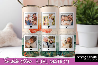 Photo Tumbler Wrap, Boho Family Frame Tumbler Sublimation Sublimation OrangeBrushStudio 