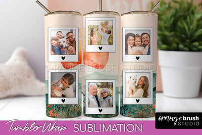 Photo Tumbler Wrap, Boho Family Frame Tumbler Sublimation Sublimation OrangeBrushStudio 