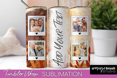 Photo Tumbler Wrap, Boho Family Frame Tumbler Sublimation Sublimation OrangeBrushStudio 