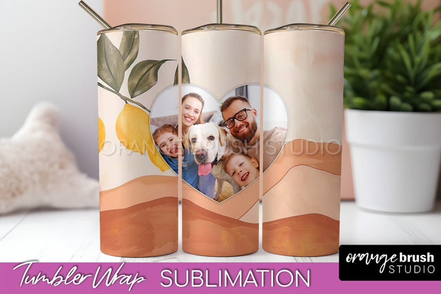 Photo Tumbler Wrap, Boho Family Frame Tumbler Sublimation Sublimation OrangeBrushStudio 