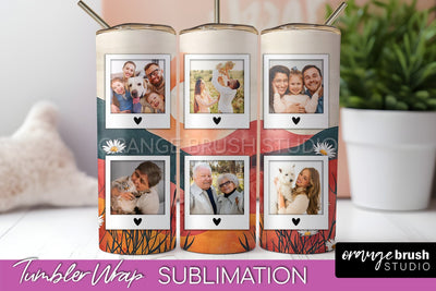 Photo Tumbler Wrap, Boho Family Frame Tumbler Sublimation Sublimation OrangeBrushStudio 