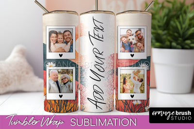 Photo Tumbler Wrap, Boho Family Frame Tumbler Sublimation Sublimation OrangeBrushStudio 