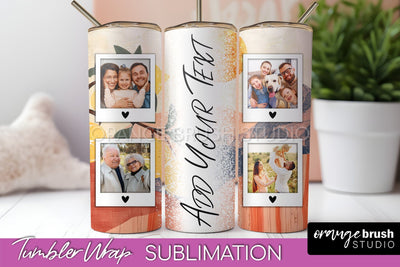 Photo Tumbler Wrap, Boho Family Frame Tumbler Sublimation Sublimation OrangeBrushStudio 