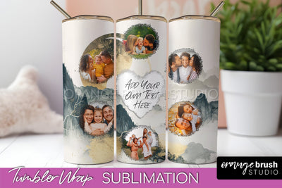 Photo Tumbler Wrap, Boho Family Frame Tumbler Sublimation Sublimation OrangeBrushStudio 