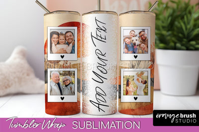 Photo Tumbler Wrap, Boho Family Frame Tumbler Sublimation Sublimation OrangeBrushStudio 