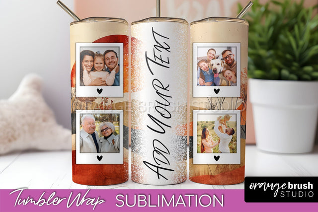 Photo Tumbler Wrap, Boho Family Frame Tumbler Sublimation Sublimation OrangeBrushStudio 