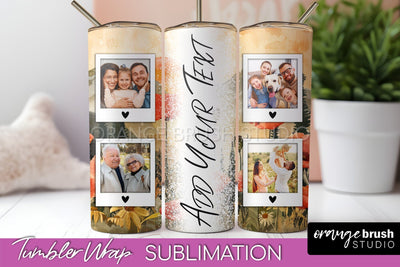 Photo Tumbler Wrap, Boho Family Frame Tumbler Sublimation Sublimation OrangeBrushStudio 