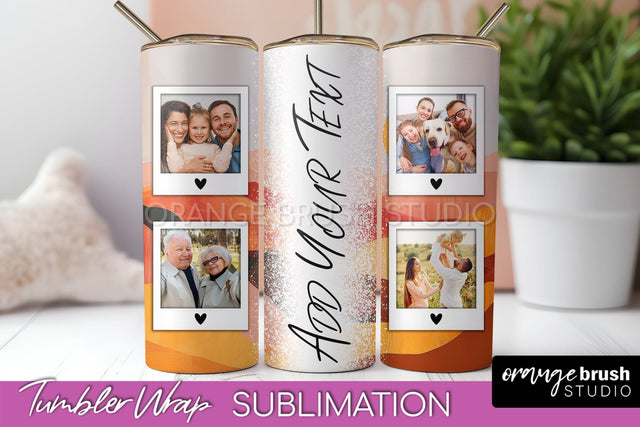 Photo Tumbler Wrap, Boho Family Frame Tumbler Sublimation Sublimation OrangeBrushStudio 