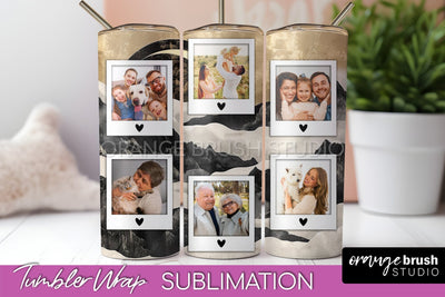 Photo Tumbler Wrap, Boho Family Frame Tumbler Sublimation Sublimation OrangeBrushStudio 