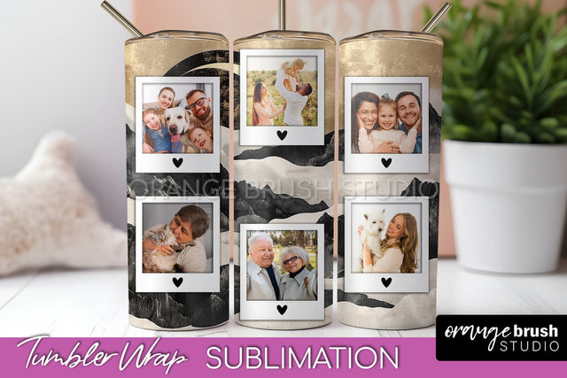 Photo Tumbler Wrap, Boho Family Frame Tumbler Sublimation Sublimation OrangeBrushStudio 