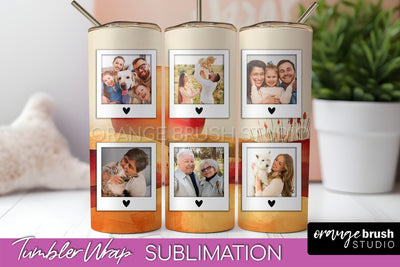 Photo Tumbler Wrap, Boho Family Frame Tumbler Sublimation Sublimation OrangeBrushStudio 
