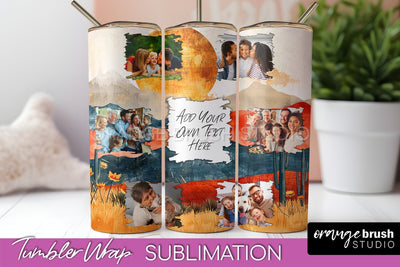 Photo Tumbler Wrap, Boho Family Frame Tumbler Sublimation Sublimation OrangeBrushStudio 