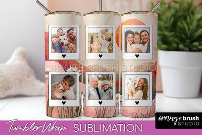 Photo Tumbler Wrap, Boho Family Frame Tumbler Sublimation Sublimation OrangeBrushStudio 