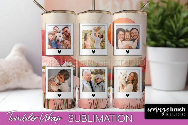 Photo Tumbler Wrap, Boho Family Frame Tumbler Sublimation Sublimation OrangeBrushStudio 