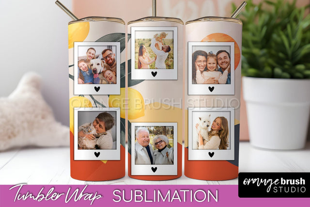 Photo Tumbler Wrap, Boho Family Frame Tumbler Sublimation Sublimation OrangeBrushStudio 