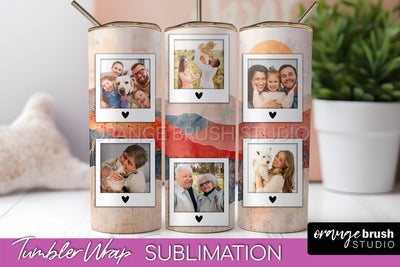 Photo Tumbler Wrap, Boho Family Frame Tumbler Sublimation Sublimation OrangeBrushStudio 