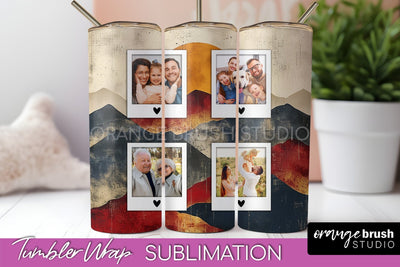 Photo Tumbler Wrap, Boho Family Frame Tumbler Sublimation Sublimation OrangeBrushStudio 