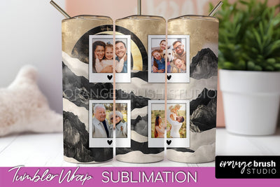 Photo Tumbler Wrap, Boho Family Frame Tumbler Sublimation Sublimation OrangeBrushStudio 