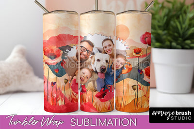 Photo Tumbler Wrap, Boho Family Frame Tumbler Sublimation Sublimation OrangeBrushStudio 