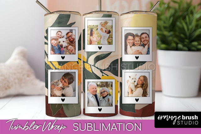 Photo Tumbler Wrap, Boho Family Frame Tumbler Sublimation Sublimation OrangeBrushStudio 