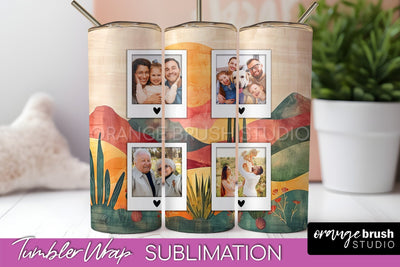 Photo Tumbler Wrap, Boho Family Frame Tumbler Sublimation Sublimation OrangeBrushStudio 